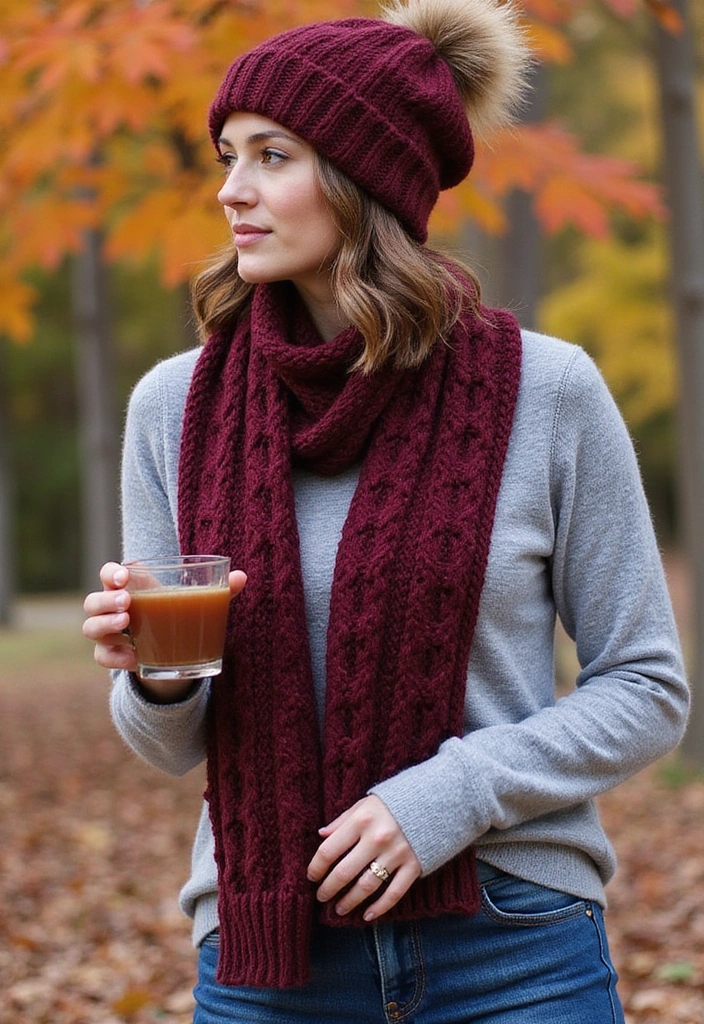 15 Casual Fall Outfits That'll Keep You Cozy and Stylish This Season! - 12. Knit Beanie & Scarf Ensemble